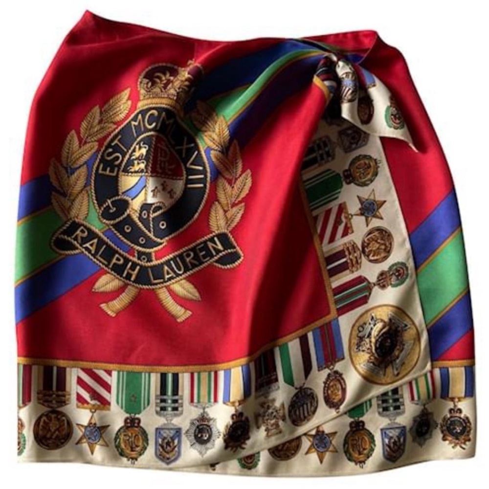 Ralph Lauren Red and Blue Mini Wrap Skirt